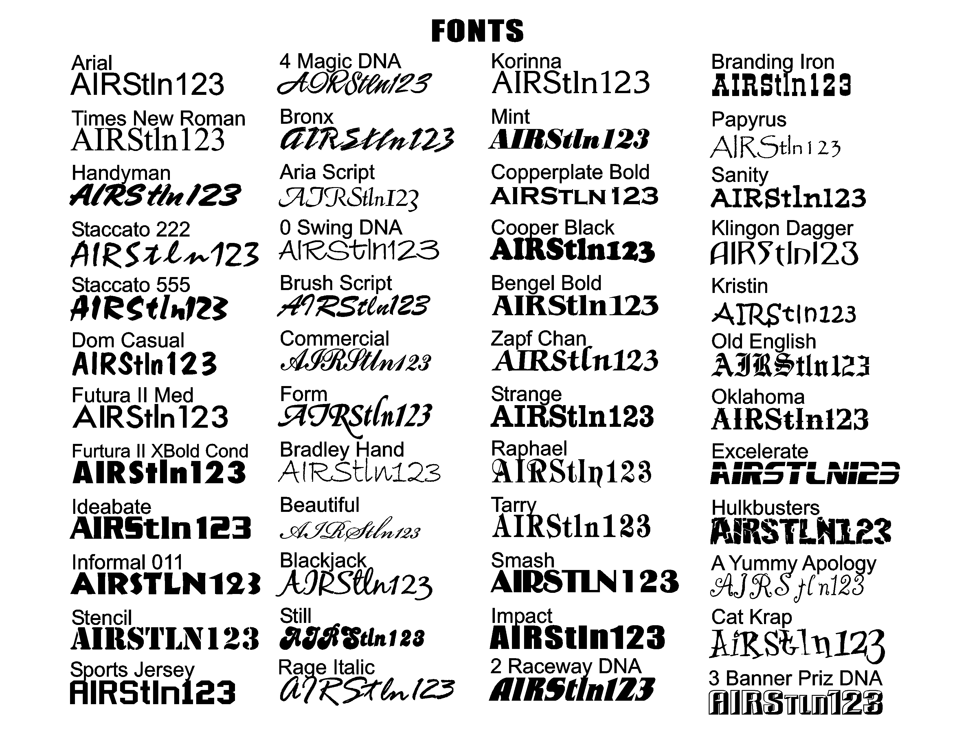fonts
